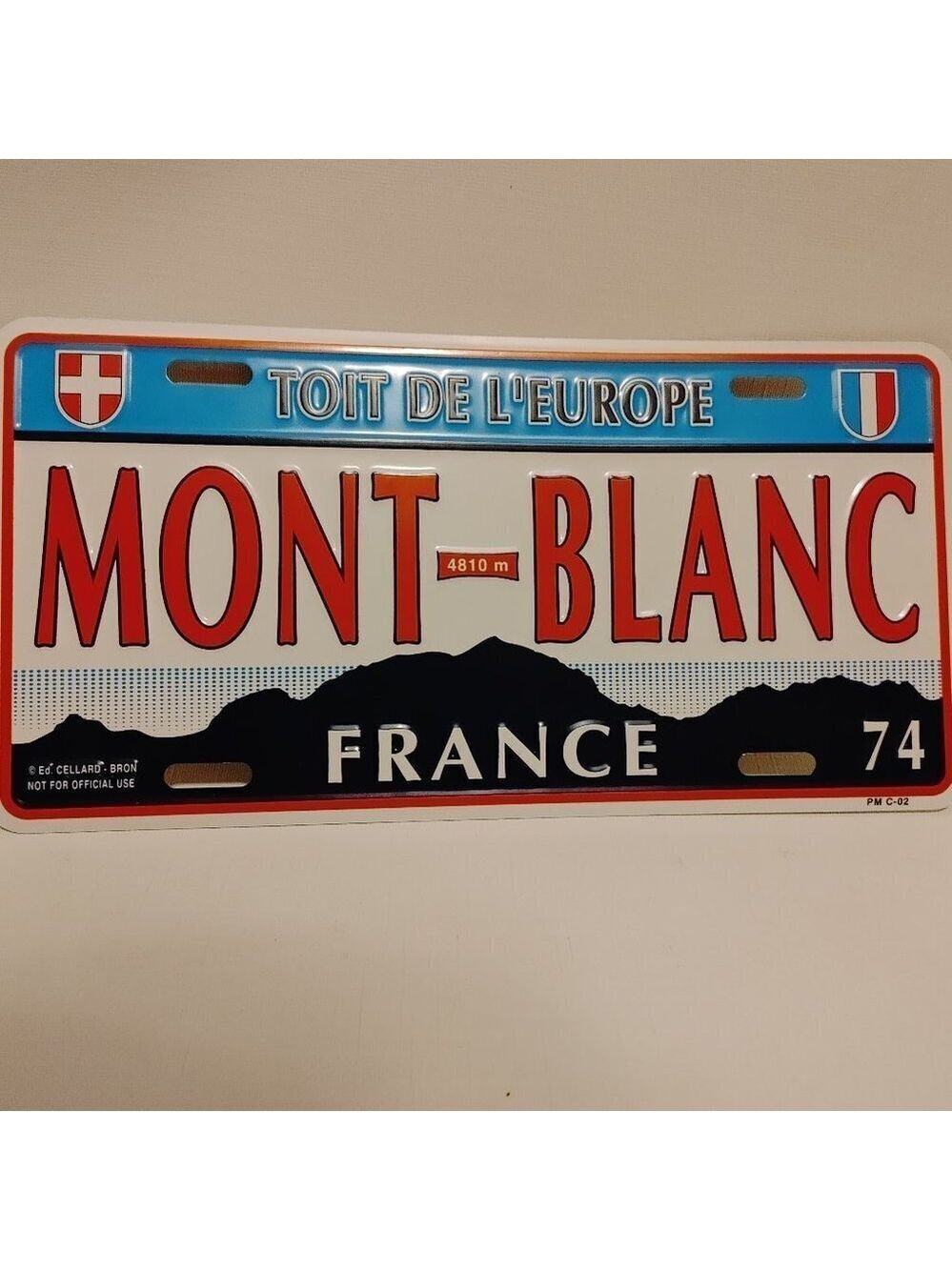 MONT BLANC Novelty Licence Plate Metal France 4810me